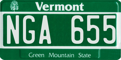 VT license plate NGA655