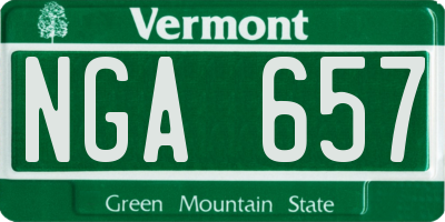 VT license plate NGA657