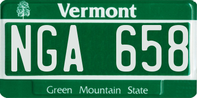 VT license plate NGA658