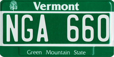 VT license plate NGA660