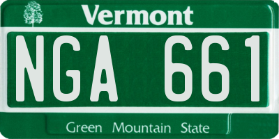 VT license plate NGA661