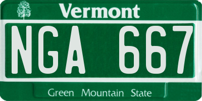 VT license plate NGA667