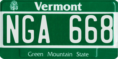 VT license plate NGA668