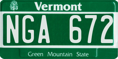 VT license plate NGA672