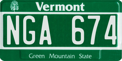 VT license plate NGA674