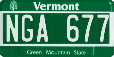 VT license plate NGA677