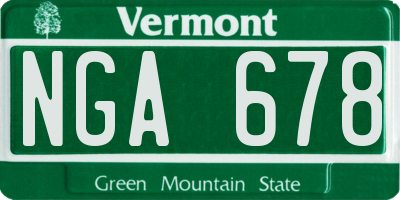VT license plate NGA678