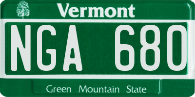 VT license plate NGA680