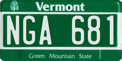 VT license plate NGA681