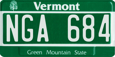 VT license plate NGA684