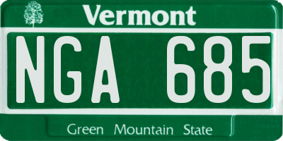 VT license plate NGA685