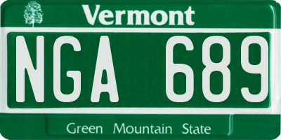 VT license plate NGA689