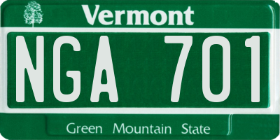 VT license plate NGA701
