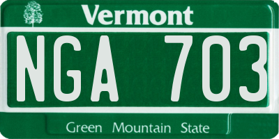 VT license plate NGA703