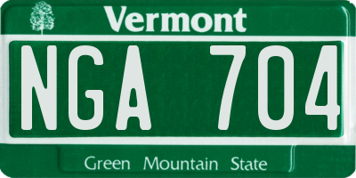 VT license plate NGA704