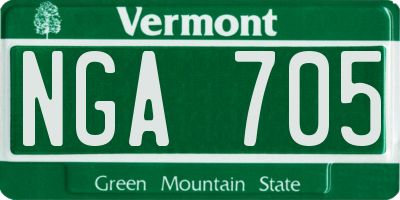 VT license plate NGA705