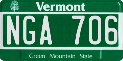 VT license plate NGA706