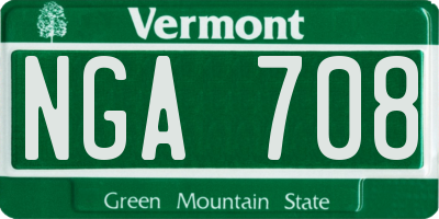 VT license plate NGA708
