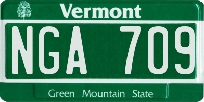 VT license plate NGA709