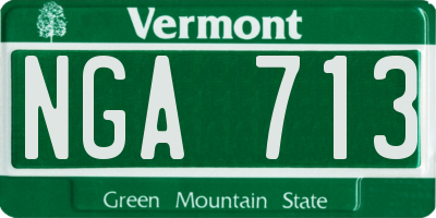 VT license plate NGA713