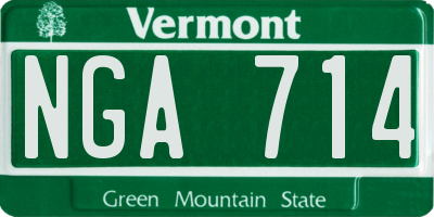 VT license plate NGA714