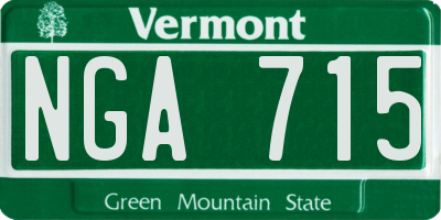 VT license plate NGA715