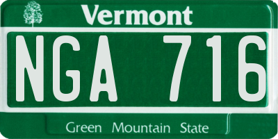 VT license plate NGA716