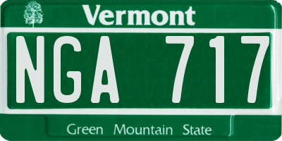 VT license plate NGA717