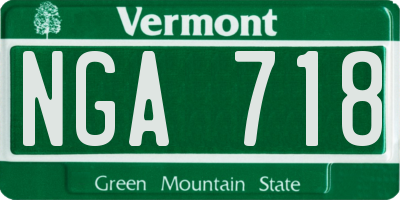 VT license plate NGA718