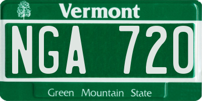 VT license plate NGA720