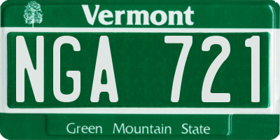 VT license plate NGA721