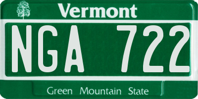 VT license plate NGA722