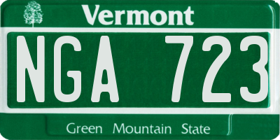 VT license plate NGA723