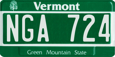 VT license plate NGA724
