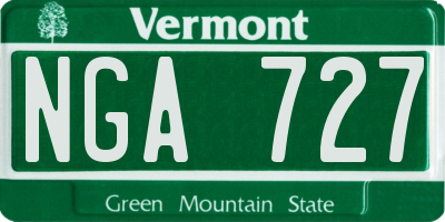 VT license plate NGA727