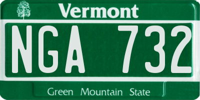 VT license plate NGA732