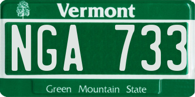 VT license plate NGA733