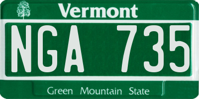 VT license plate NGA735