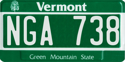 VT license plate NGA738