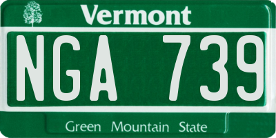 VT license plate NGA739