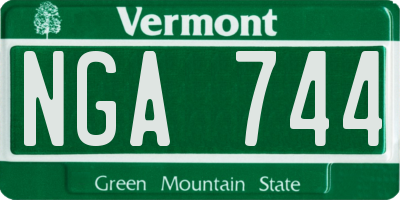 VT license plate NGA744