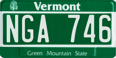 VT license plate NGA746