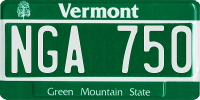 VT license plate NGA750