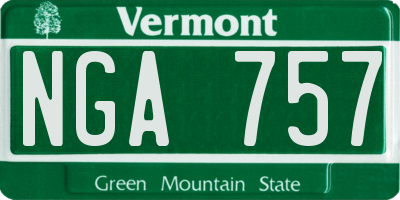 VT license plate NGA757