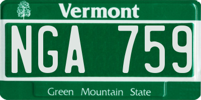 VT license plate NGA759