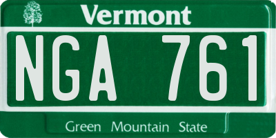 VT license plate NGA761