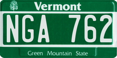 VT license plate NGA762