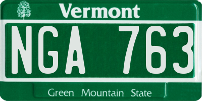 VT license plate NGA763