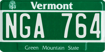VT license plate NGA764