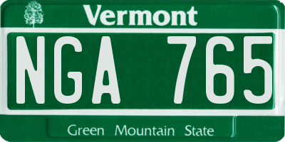 VT license plate NGA765